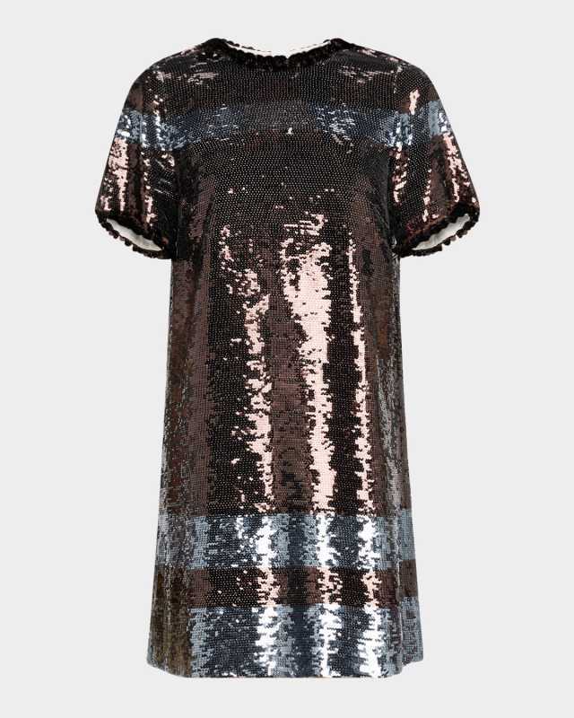 Sparkling Shine Striped Sequin Mini Dress